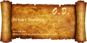 Orbán Donáta névjegykártya